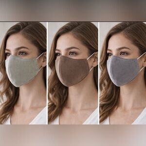 3 Reusable Cloth Face Masks Set Neutral Colors Washable Adult Unisex NEW